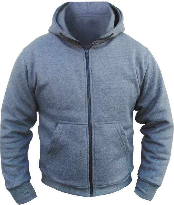 Bikers Gear Australia Unisex Dz-svhm-ucoo The CrossFire Grey Full Kevlar Motorcycle Hoodie CE Protection Australian Bikers Gear, Grey, M UK
