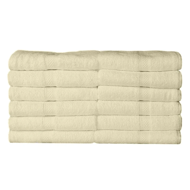 Westward Ho! 50 x 85 cm Combed Cotton Hand Towel, Pack of 12, Cream