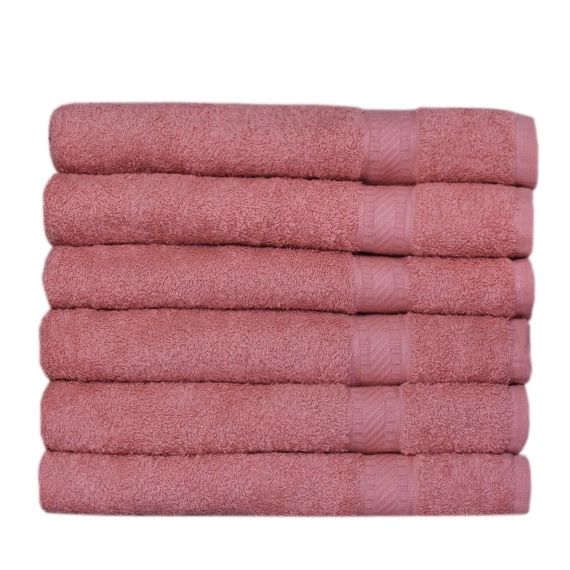 Westward Ho! 70 x 120 cm Combed Cotton Bath Towel, Pack of 6, Rose
