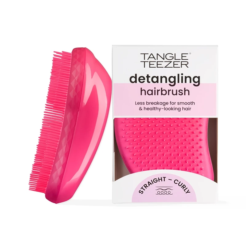 Tangle Teezer Original Detangling Hairbrush - For Wet & Dry Hair - Detangling Brush for All Hair Types - Two-Tiered Teeth Reduce Breakage & Eliminate Knots - Pink Fizz