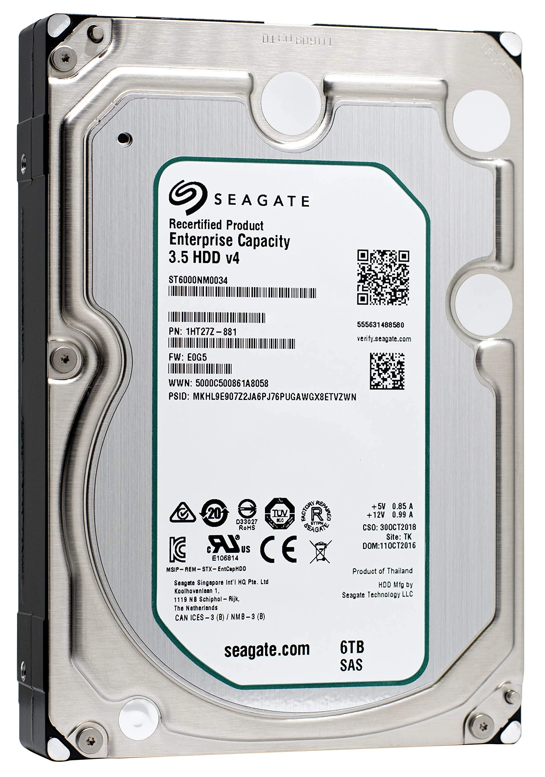 Seagate ST6000NM0034 Enterprise 6 TB Internal Hard Drive - Black