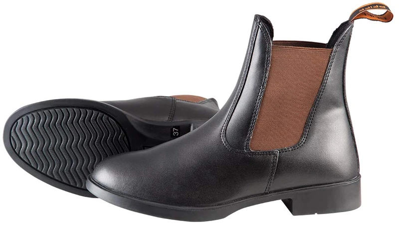 PFIFF 100374 Jodhpur Boots, Riding Boots, Leather-Look Ankle Boots, Black (Black/Brown), EU 44 - Image 1