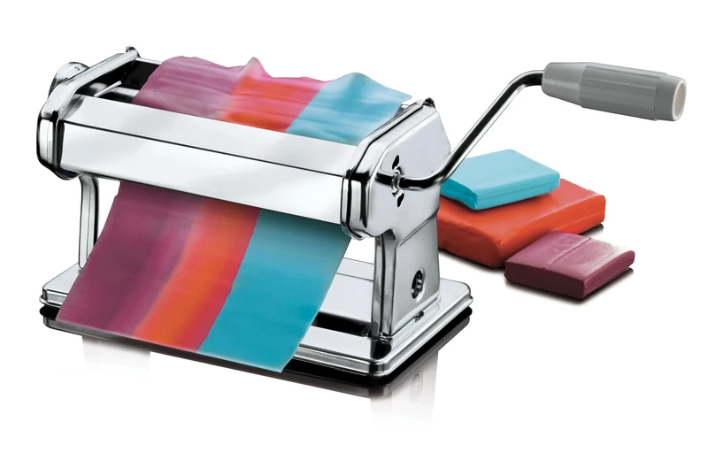 CERNIT - CE901C paste machine - Compact chrome steel - Flatten polymer clay, make gradients, enlarge creations - Manufactured in Belgium - DIY