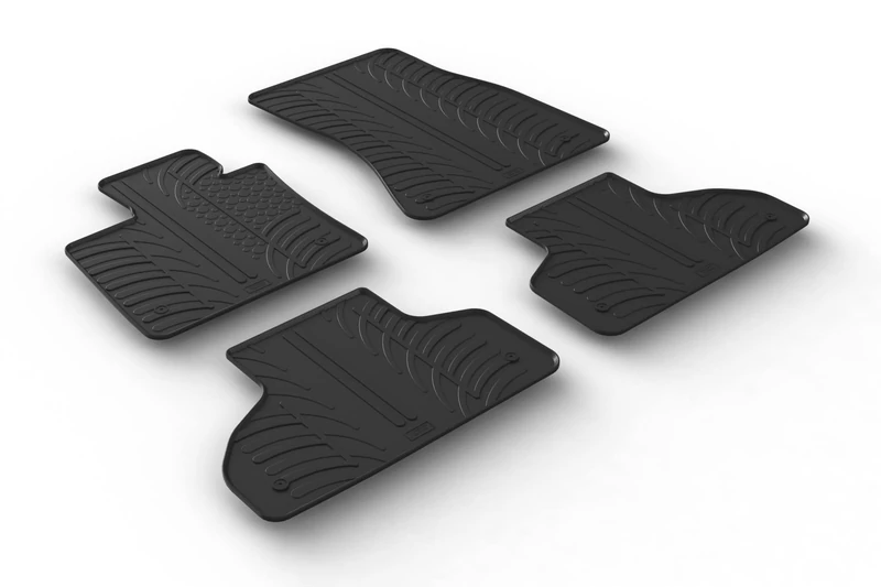 Gledring Rubber car mats set LHD compatible with BMW X5 (F15) 2013-2018 (T profile 4-pieces + mounting clips)
