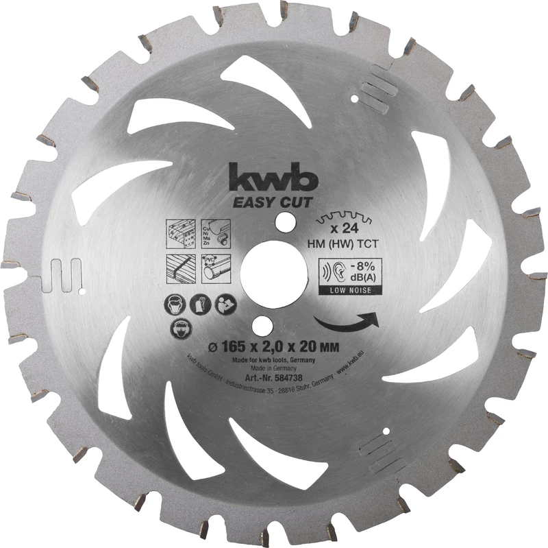 kwb Easy Cut circular saw blade 165 x 20 Battery top, silver, 584738