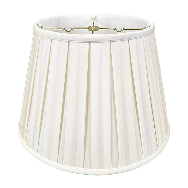 Royal Designs Empire English Pleat Basic Lamp Shade, White, 10 x 14.5 x 10