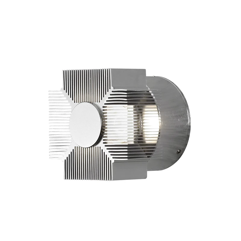 Konstsmide Outdoor Wall Lights/Monza Square Fan Style Up Down Modern Wall Lantern/LED High Power 1 x 3 Watt LED Wall Lamp/Clear Glass Lens/Solid Aluminium/IP54/Outside Light Aluminium