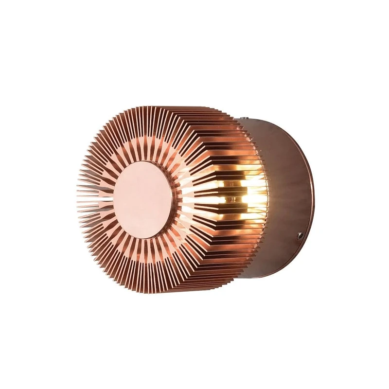 Konstsmide Outdoor Wall Lights/Monza Round Fan/LED High Power 1 x 3 Watt LED Clear Glass Lens/Outside Copper Anodised