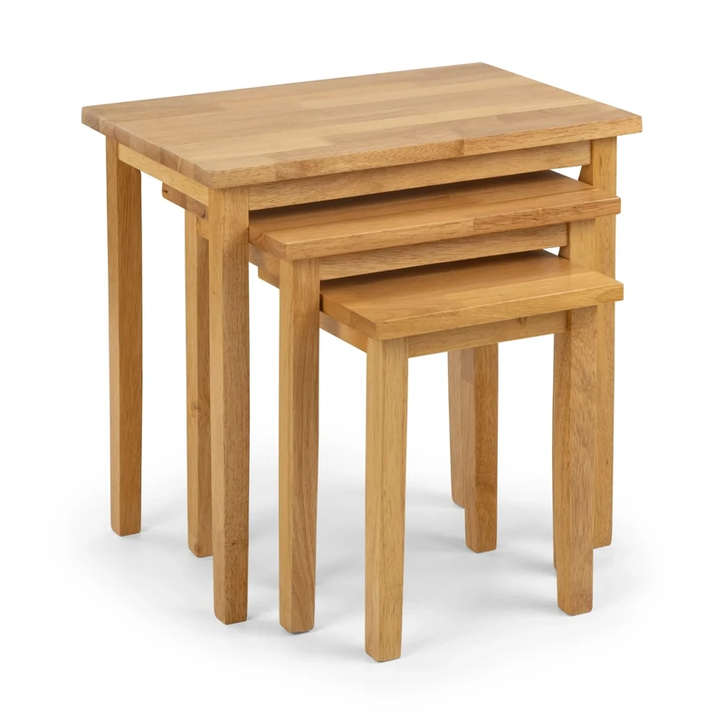 Julian Bowen Light Oak Wood Cleo Nest of Tables