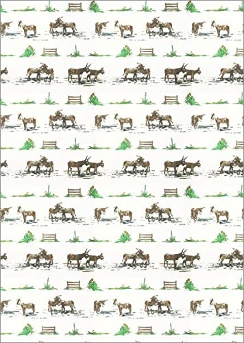 Georges G Âne au Pré Donkey in the Meadow T22002/11-40 Rectangular Tablecloth - Cotton - 250 x 180 cm - Beige - Image 1