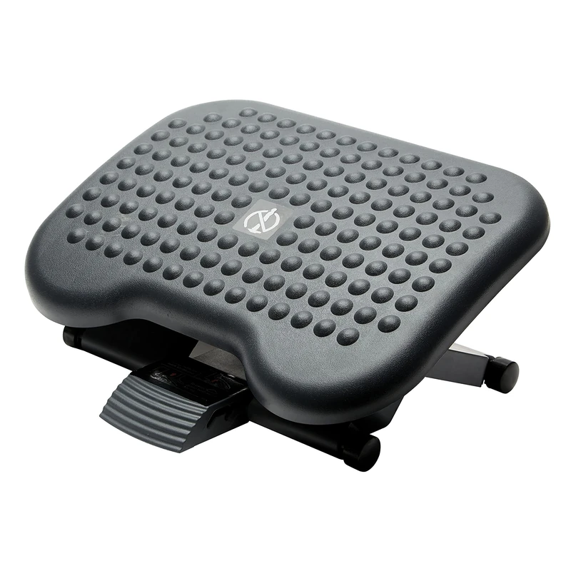 Fellowes Ergonomic Foot Rest for Office, Adjustable Height and Tilt, Non-Slip and Massage Effect, Black, 46 x 36 cm