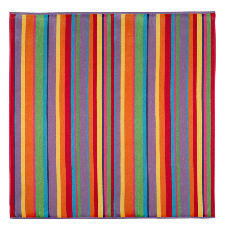 COTTON CRAFT - Luxury Beach Towel for Two 58x68 - Beach Blanket - Summer of Siam Multi Stripe.