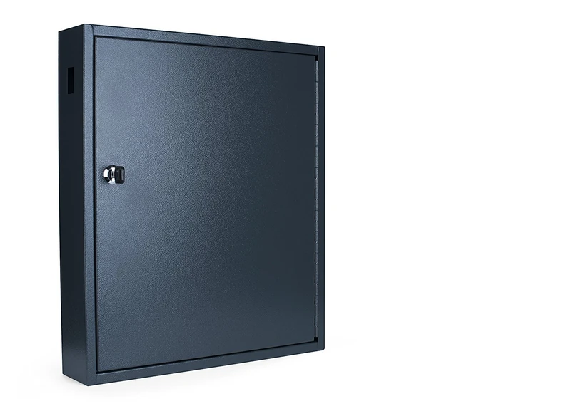 Pavo - Deluxe Key Cabinet for 80 Keys, Metal Box with 80 Key Tags, Dark Grey, size: 38 x 8 x 45 cm - 8047208