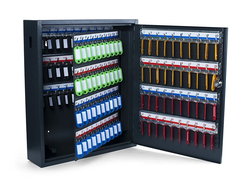 PAVO Deluxe Key Cabinet for 150 keys - Dark Grey, Metal, Dark Grey, 10x38x45 cm