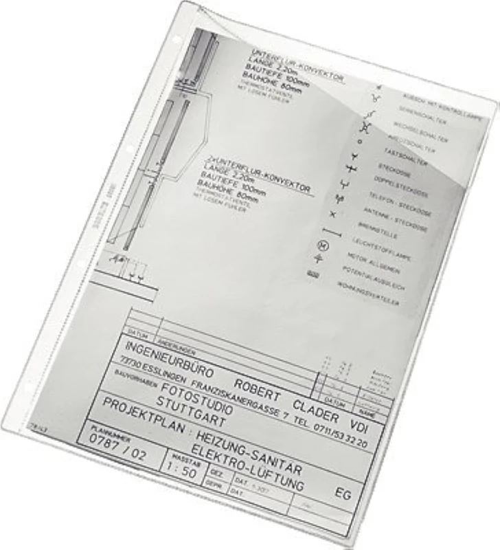 Esselte 25320 – Box of 100 Pockets for Map (297 x 210 mm, Clear PVC)