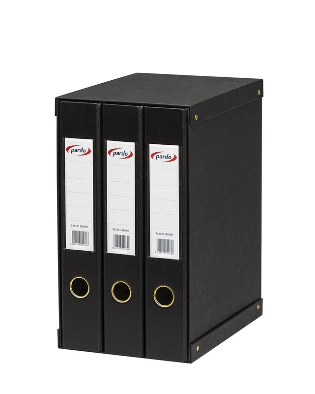 PARDO Modulo 3 Lever Arch Files Folio 2 Rings 40 mm Black 350 x 200 x 300 mm