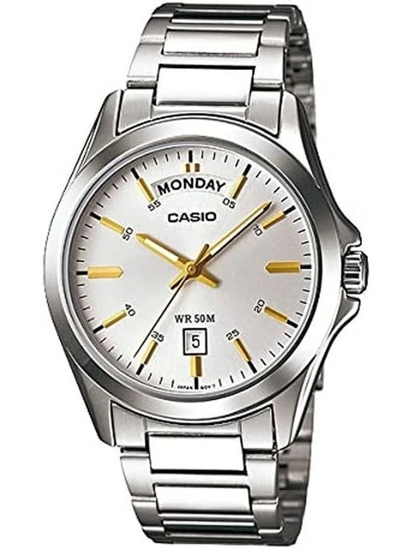 Casio MTP-1370D-7A2VDF Men's Silver and White Watch - 40mm