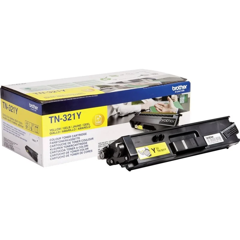 Brother TN-321Y Toner Cartridge, Yellow, Single Pack, Standard Yield, Includes 1 x Toner Cartridge, Brother Genuine Supplies