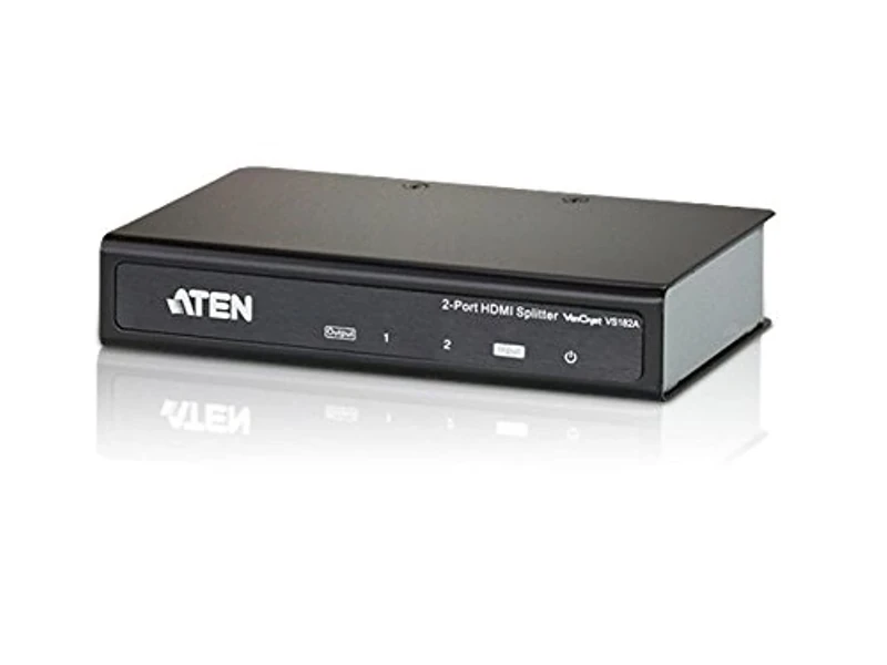 ATEN 2-Port 4K HDMI Splitter VS182A |Connects one HDMI source to two HDMI displays | HDMI (3D, Deep Color, 4kx2k); HDCP 1.4 Compliant| up to 340MHz | up to 15 m (24 AWG) 1 KVM Market Leader | UK