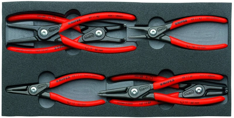 KNIPEX 6 Piece Circlip Pliers Set in Foam Tray - 002001V02