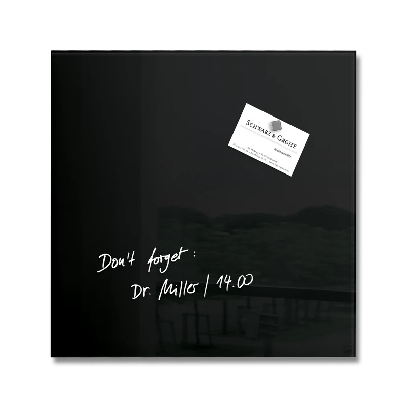 Sigel GL157 Artverum Black Glass Magnetic Board - 30x30 cm