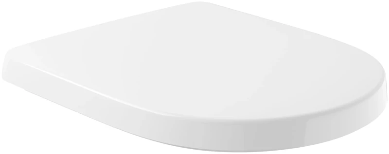 Villeroy & Boch O.novo Toilet seat, Toilet lid with Soft-Closing Mechanism, Removable Toilet seat Made from Break-Proof Duroplast, Toilet lid Original Spare Part, D-Shape, White Alpine, Glossy
