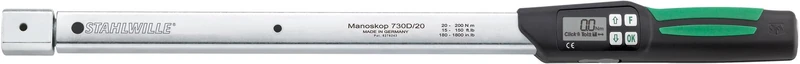 Stahlwille 96501720 730D Manoskop Torque Wrench with Mount for Insert Tool, Size 20, 548mm Length