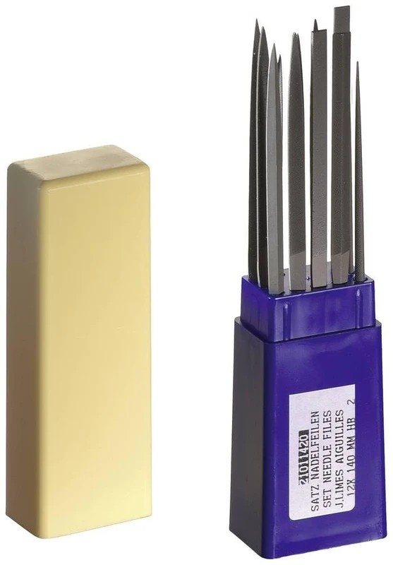 Dick 21011420 140/2 Needle Files (Pack of 12), Brown/Grey/Blue, Set of 12 Piece - Image 1