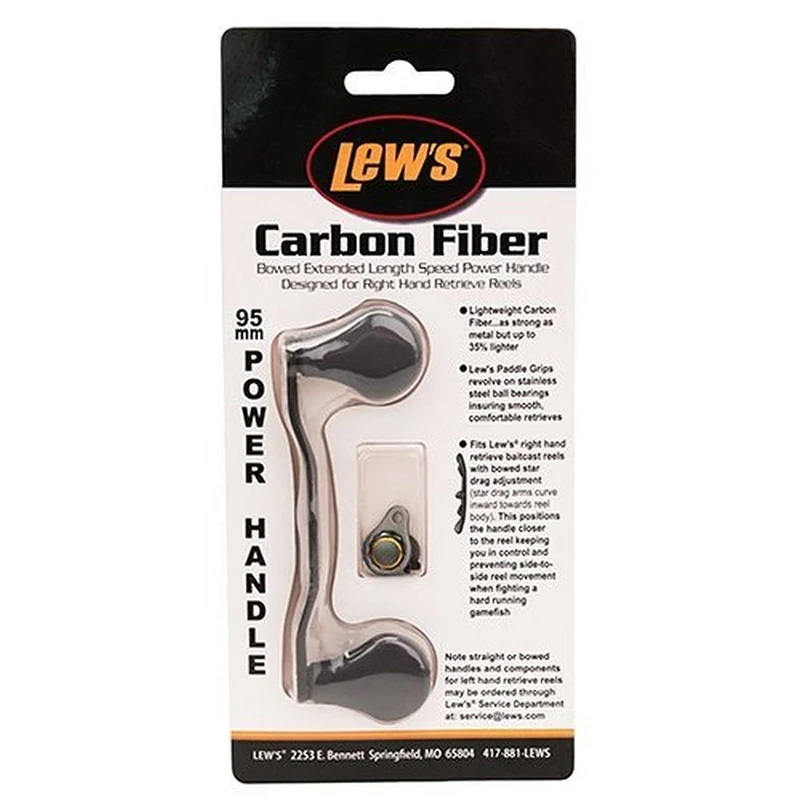 Lew's 95mm Bowed Carbon Fiber Handle, Black