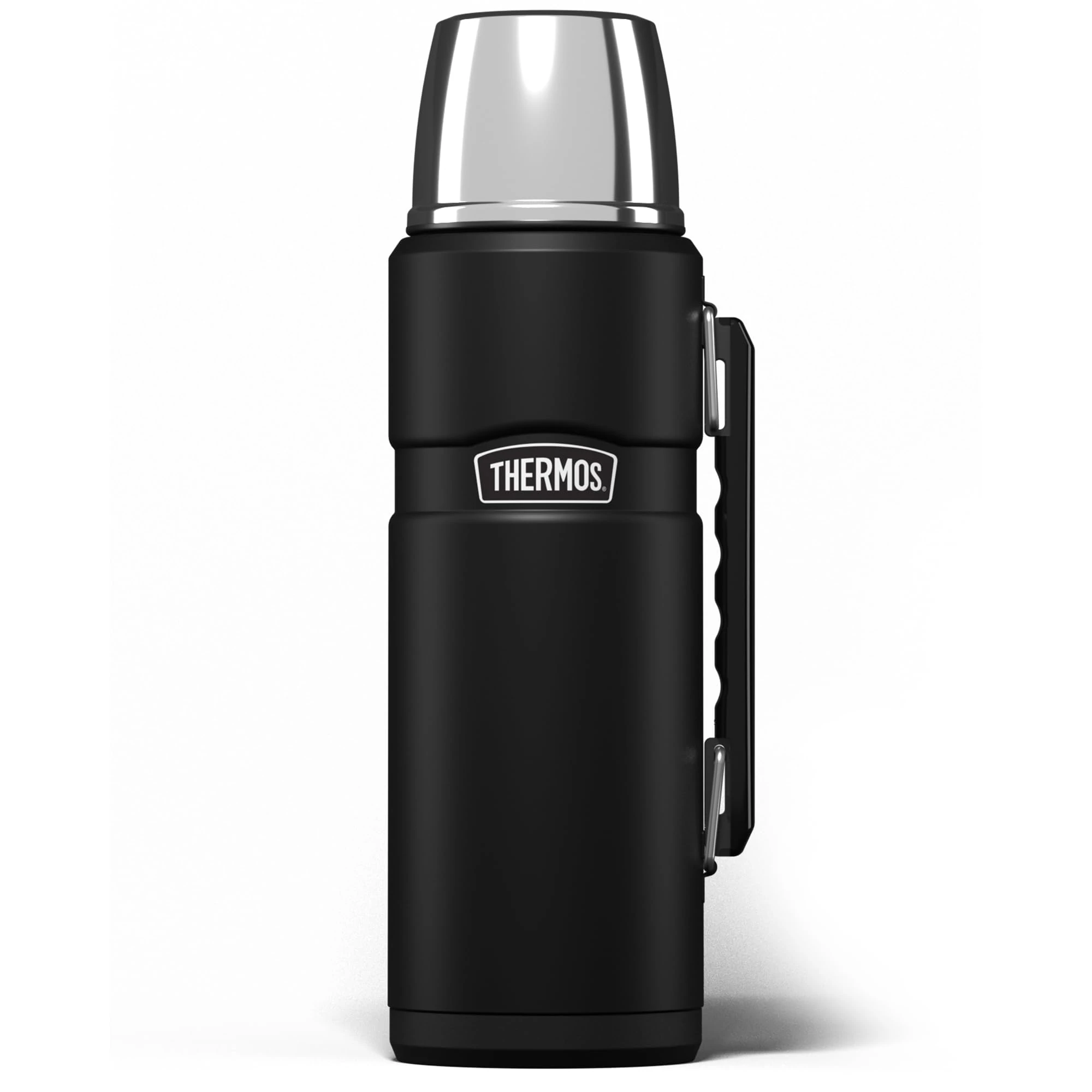 Thermos - Stainless King Matt Black Travel Flask (1.2L) Premium Leak Proof Insulated Tea & Coffee Flask for Hot & Cold Drinks, Built-in Cup, Twist-Pour Stopper, BPA-Free, Durable Steel