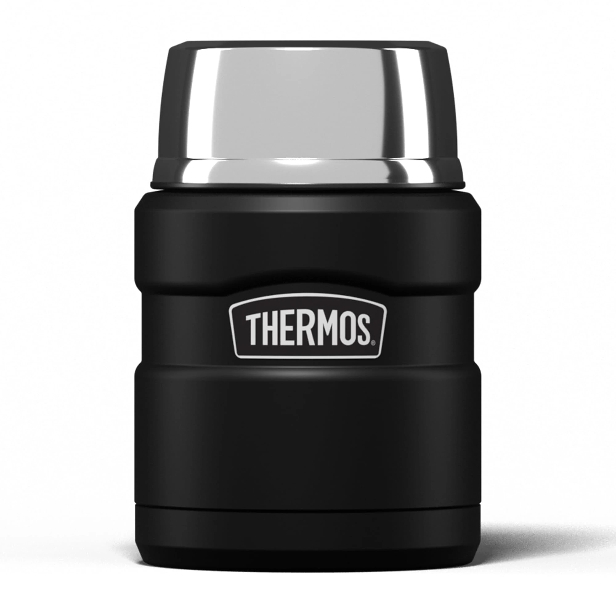 Thermos Stainless King Food Flask, 470ml Capacity - Sleek Multi- Purpose Flask for Daily Food Prep - Durable Stainless Steel with Classic Matt Black Finish - Ideal for On-the-Go Meals & Drinks