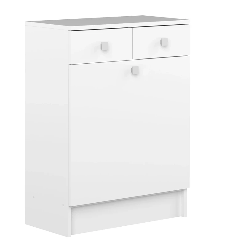 Symbiosis 6084 a2121 a17 Contemporary Bottom Element with 2 Drawers White Laundry/Sink 60 x 29.6 x 81.5 cm