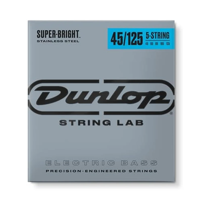 Jim Dunlop DBSBS45125 Md-5/St Bass Super Bright Stainless Steel Bass String