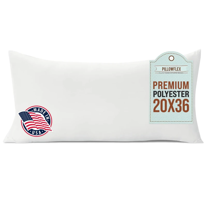 Pillowflex Polyester Filled Machine Washable 50cm x 90cm 20 X 36 - Inch Pillow Form Insert