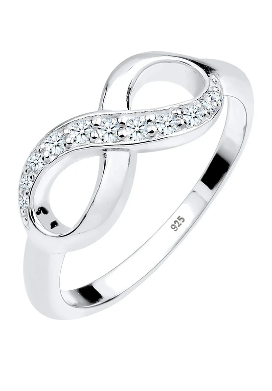 Elli DIAMONDS Ring Women Infinity Symbol with Diamond (0.125 ct.) Love in 925 Sterling Silver