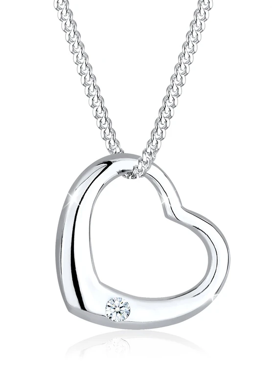 Elli DIAMONDS Necklace Women Heart Pendant with Diamond (0.03 ct.) in 925 Sterling Silver