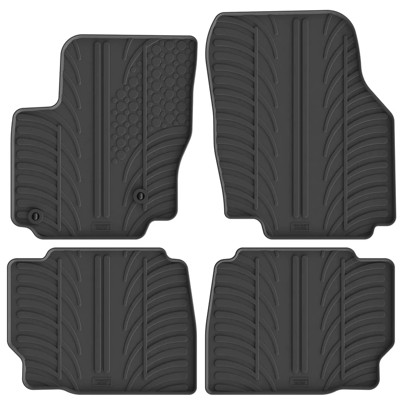 Gledring Rubber car mats set LHD compatible with Ford Mondeo 5 doors 2011-2014 (T profile 4-pieces + mounting clips)