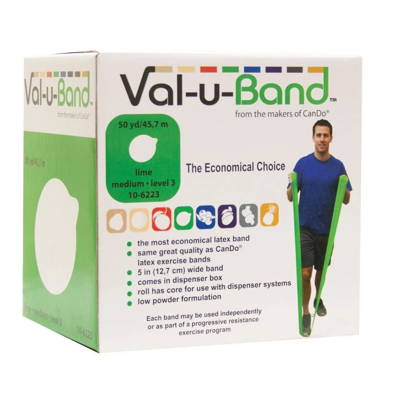 CanDo Resistance band / training band / gymnastics band - 45 m - light green (light) - alternative to dumbbells