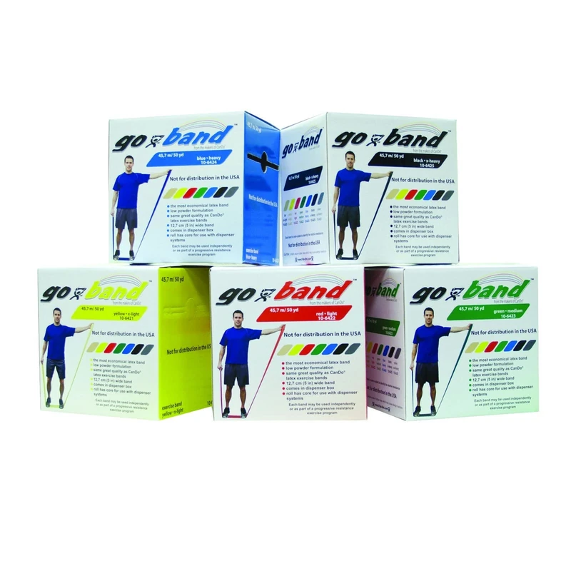 CanDo Resistance band / training band / gymnastics band - 45 m - yellow (very light) - alternative to dumbbells