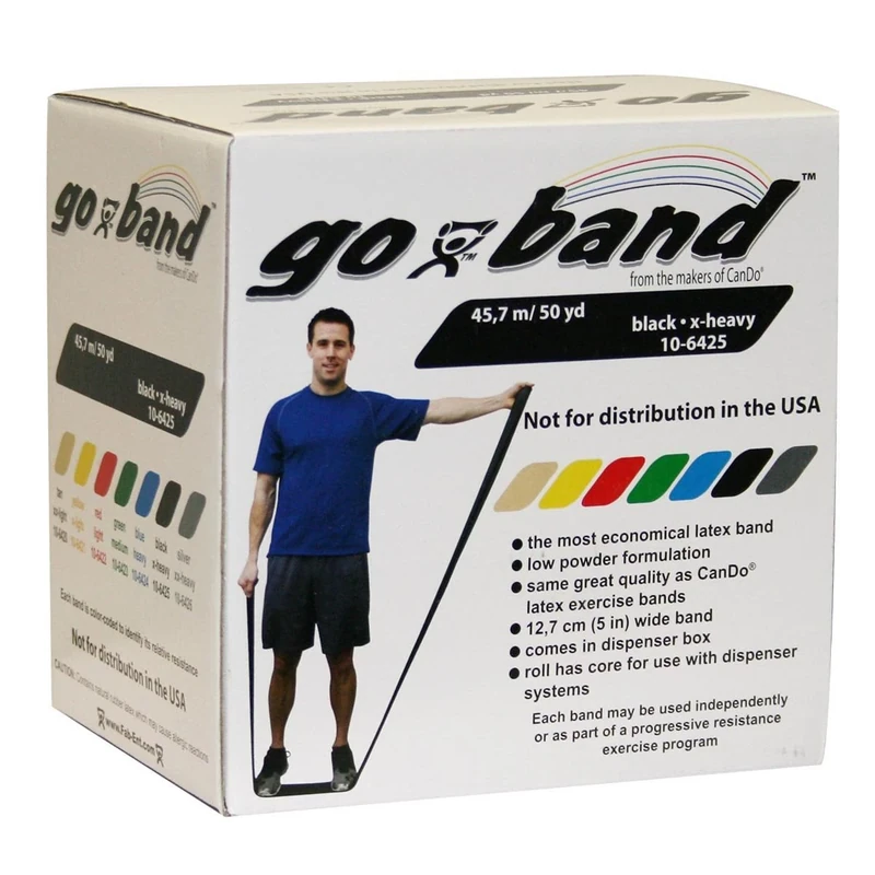 CanDo Resistance band / training band / gymnastics band - 45 m - black (very strong) - alternative to dumbbells