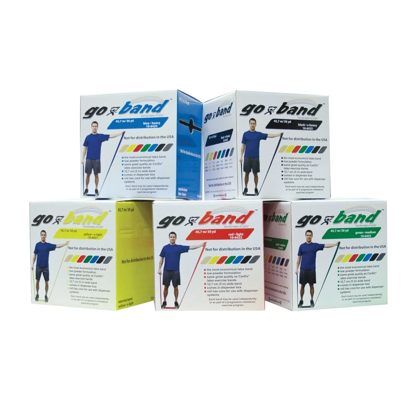 CanDo Resistance band SET / training band / gymnastics band - SET of 5, 45 m each (very light - very strong) - alternative to dumbbells