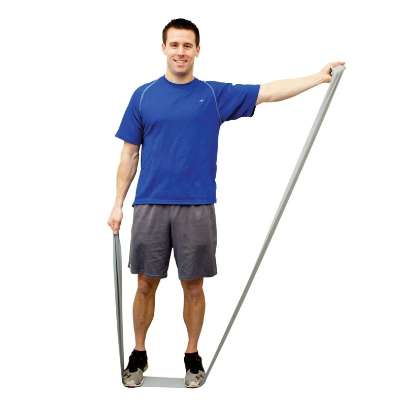 CanDo Resistance band / training band / gymnastics band - 45 m - silver (very very strong) - alternative to dumbbells