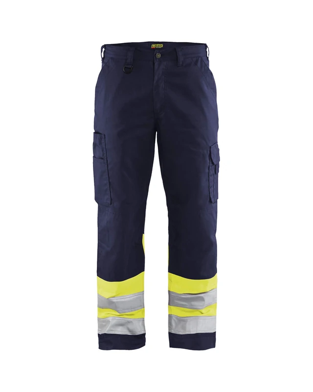 Blakläder 156418118933D92 Size D92 Cl.1 "High Vis" Trousers - Navy Blue/Yellow