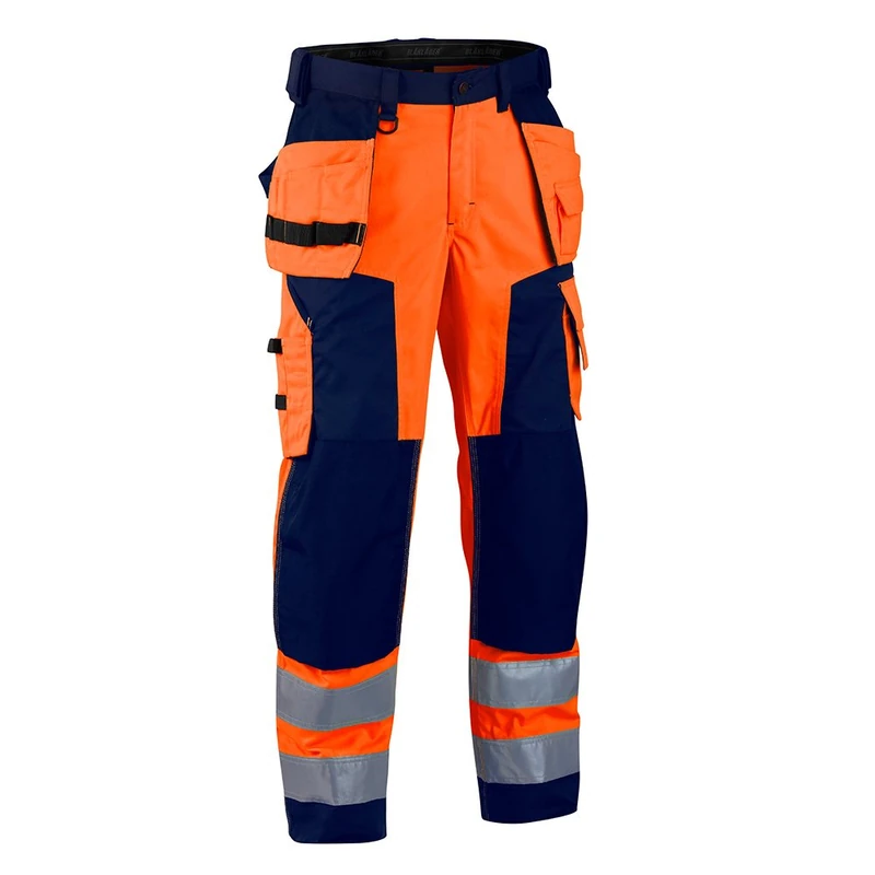 Blakläder 156725175389D96 Size D96 Cl.2 "Winter" Softshell Trousers - Orange/Navy Blue