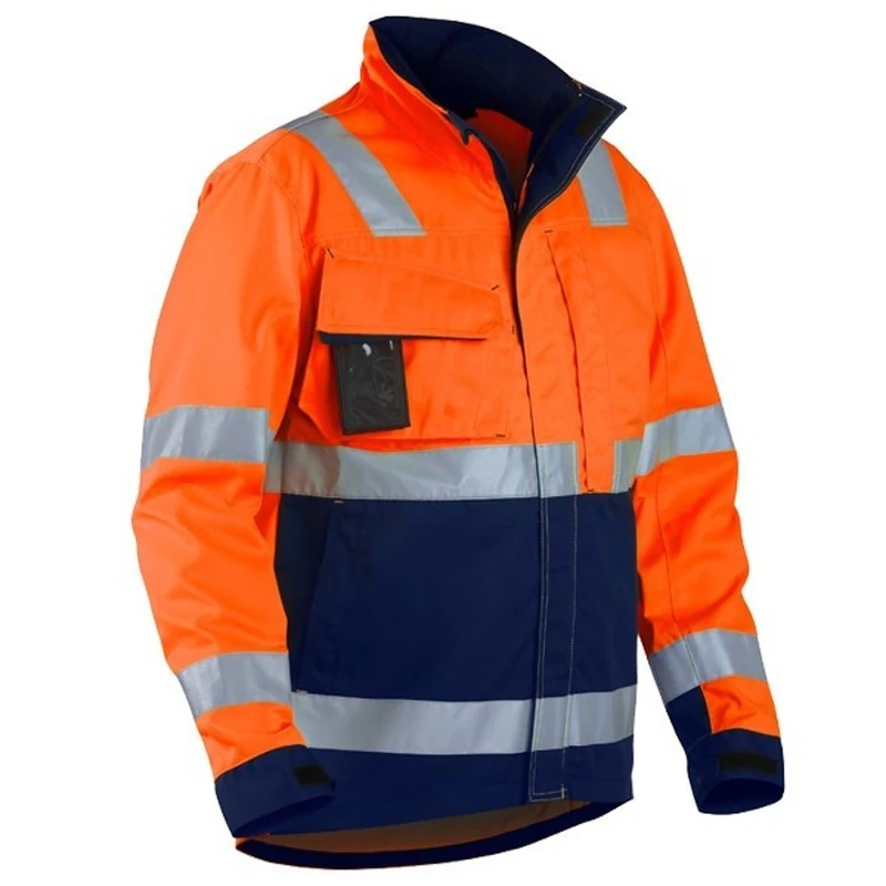 Blakläder 406418115389L Size Large Cl.3 "High Vis" Jacket - Orange/Navy Blue