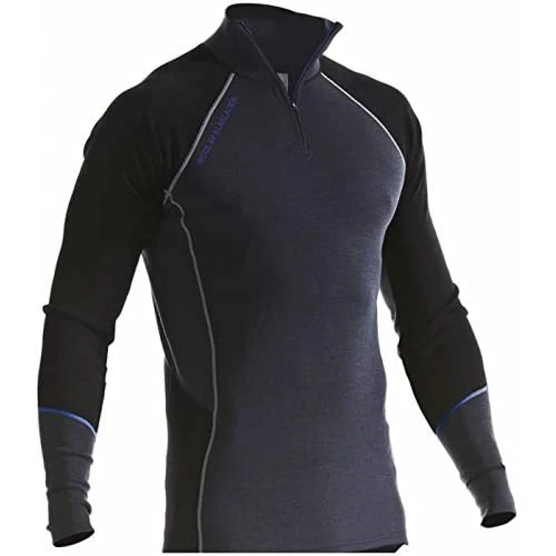 Blakläder 489917329699XXXL Size 3X-Large "Merino" Zip Collar Top - Grey/Black