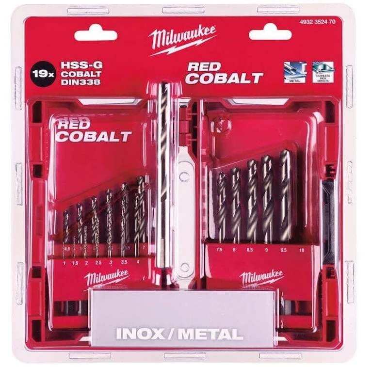 Milwaukee Kit CX Plastic de 19 Brocas HSS-G Cobal - Image 1