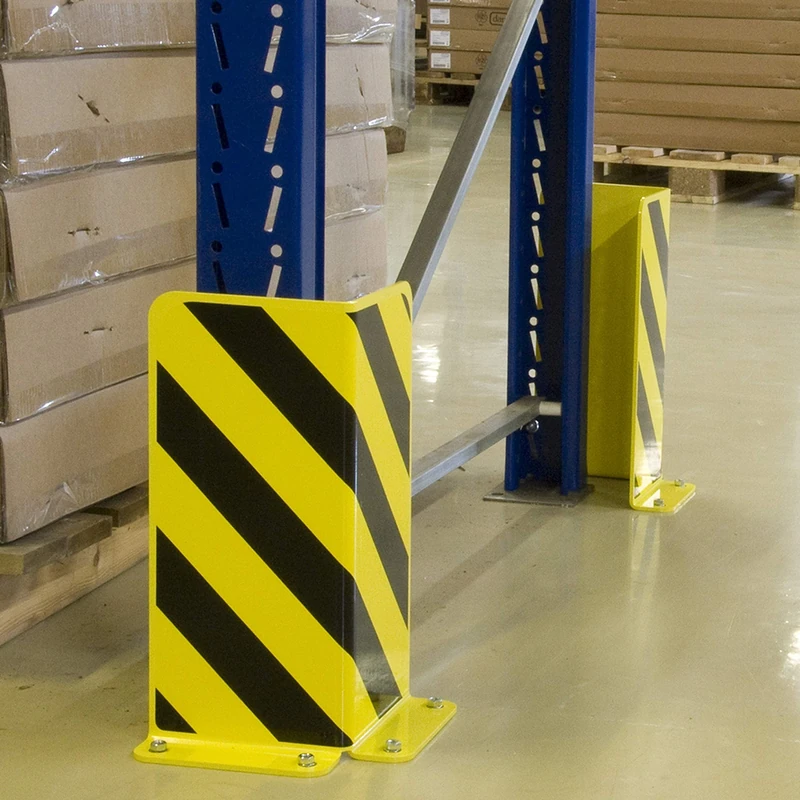 Crash Stop 6260 Powder Coated Steel Crash Protection Guard L-Shape, TÜV Certified, Yellow/Black, 400mm Height