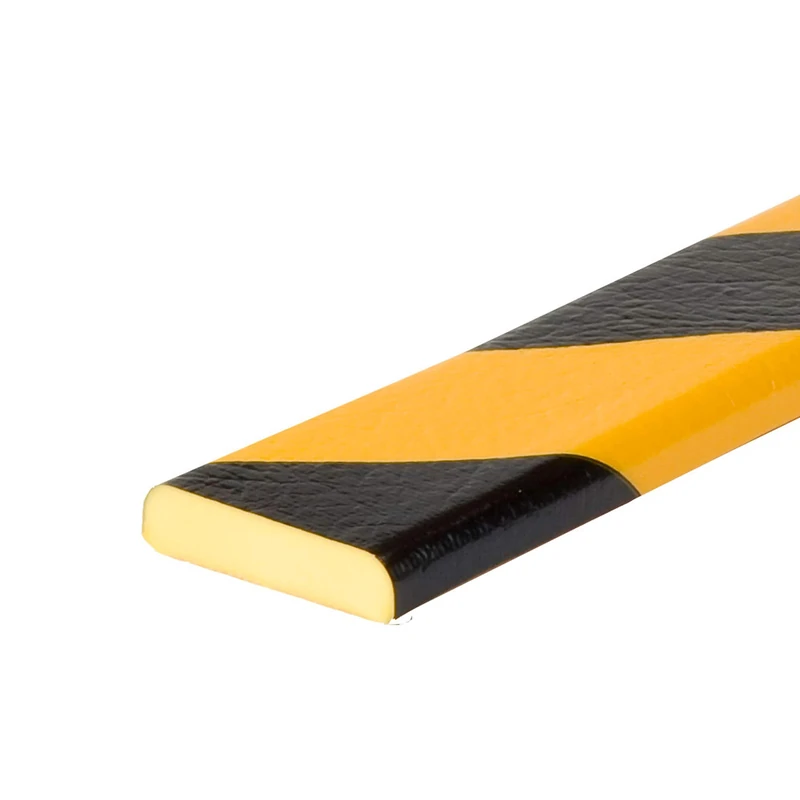 Knuffi 10016 Polyurethane Foam Surface Protection Profile, Type F, Yellow/Black, 1m Length