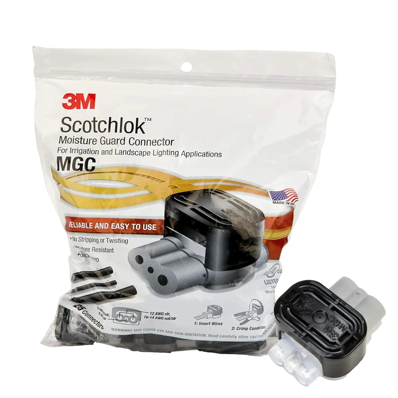 3M Scotchlok Moisture Guard Weatherproof, UV-Resistant Connector for 2-3 Wires, 16-14 AWG (solid/stranded), 25 per bag